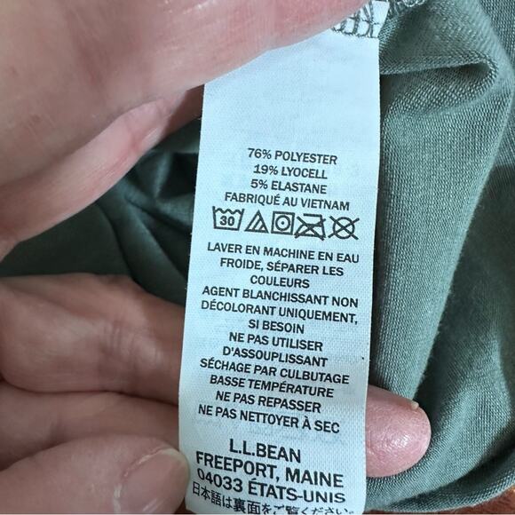 LL Bean  Lot of 2 T Shirt Short Sleeve Stretch Tee Active Top Green Yellow XXL - Picture 7 of 12